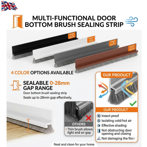 Door draught excluder - door, brush