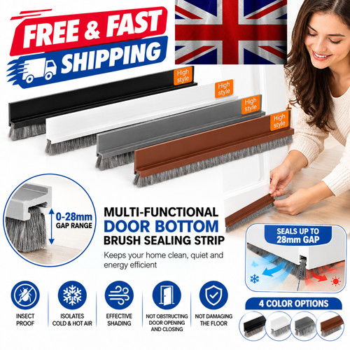 Door draught excluder - draught, brush